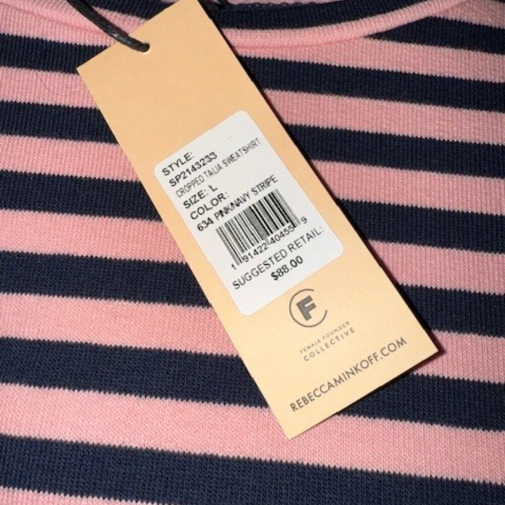 Rebecca Minkoff Cropped Talia Sweatshirt - L NWT - Picture 3 of 3